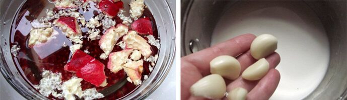 Granatapfelschalen und Knoblauch zur Beseitigung von Parasiten